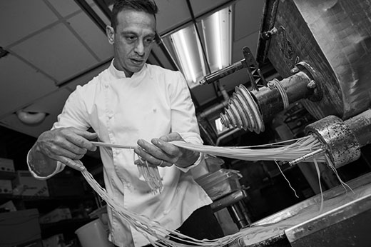 Chef Jimmy Perides making pasta